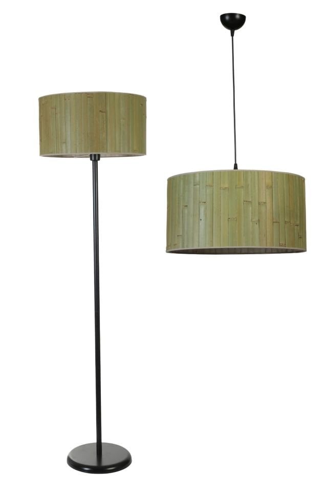 BAMBU 03 AVİZE LAMBADER 2 Lİ SET