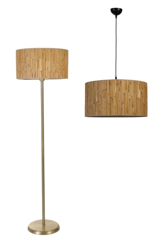BAMBU 07 AVİZE LAMBADER ESKİTME 2 Lİ SET