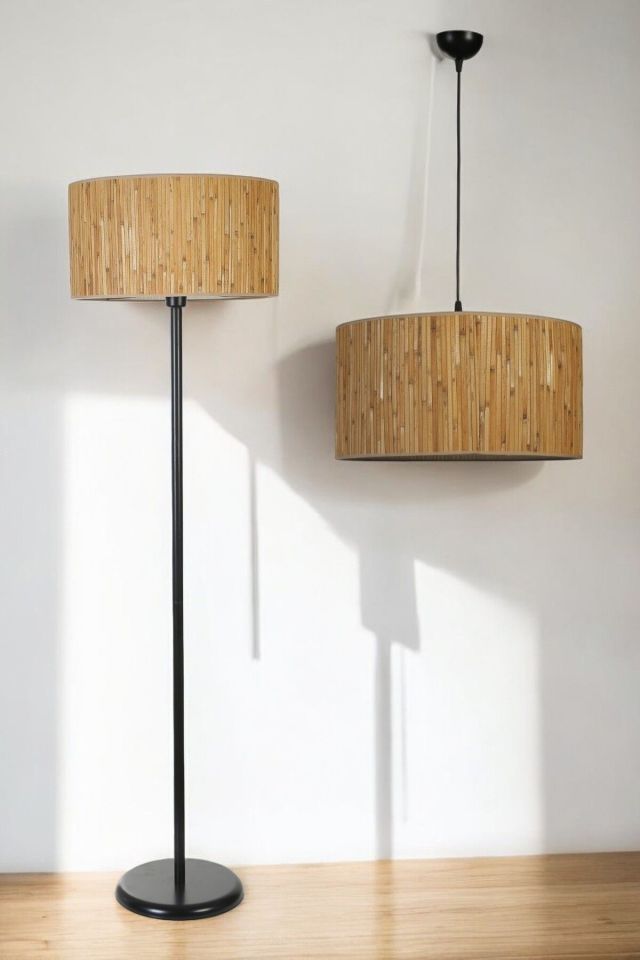 BAMBU 07 AVİZE LAMBADER SİYAH 2 Lİ SET