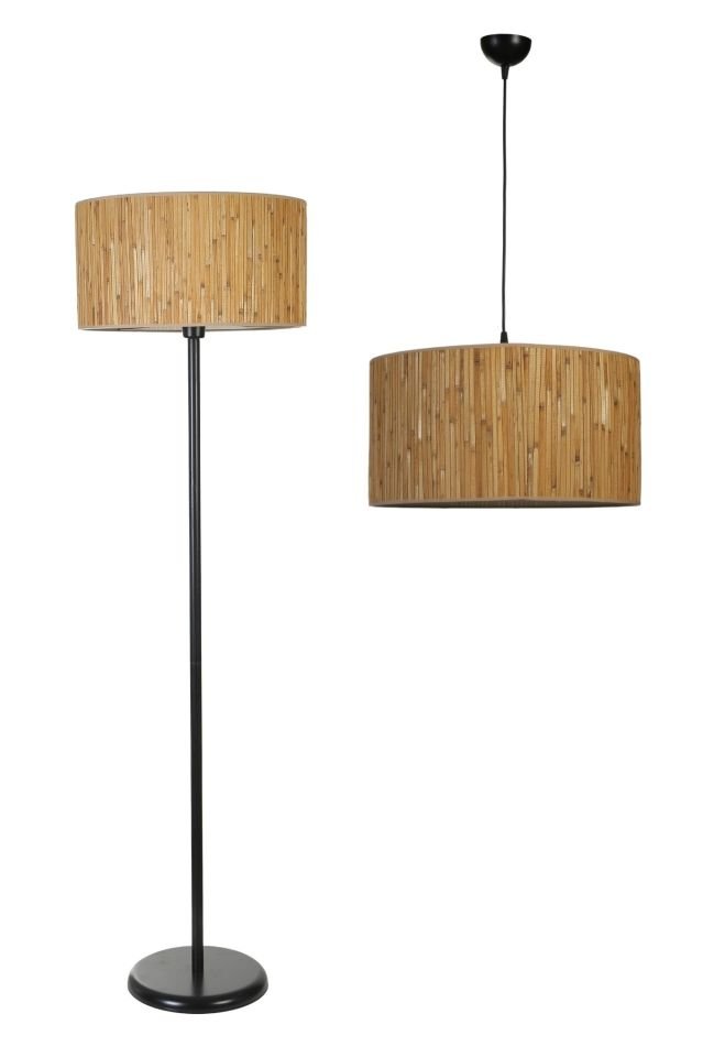 BAMBU 07 AVİZE LAMBADER SİYAH 2 Lİ SET