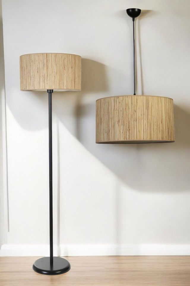 BAMBU 010 AVİZE LAMBADER SİYAH 2 Lİ SET