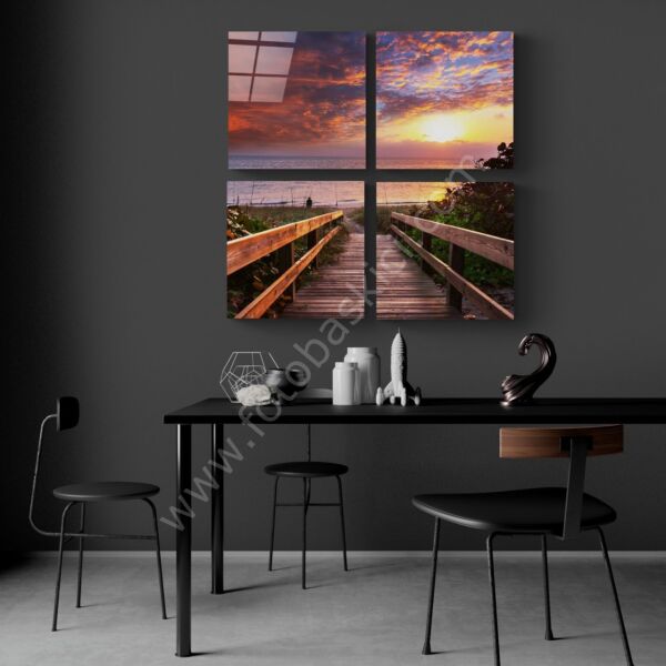 Ufuk Çizgisi Quadro Cam Tablo