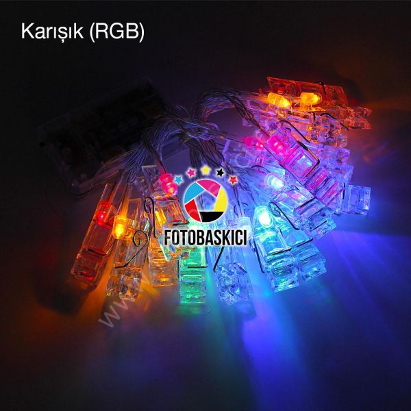 10 Mandallı Pilli Led Işık (Renk Seçenekli)