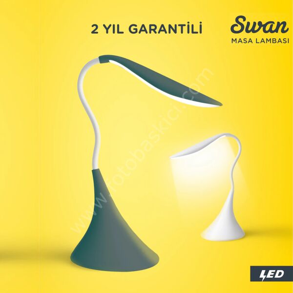 USB Kablolu Dokunmatik Kuğu Led Masa Lambası (Çok Fonksiyonlu)