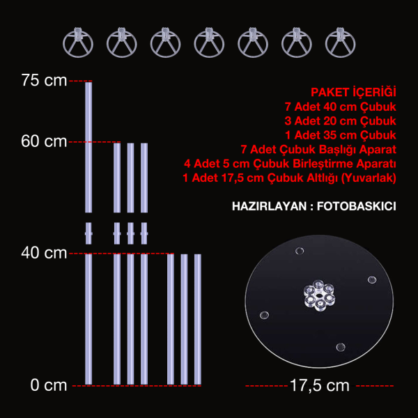 Ayaklı Balon Standı 7'li