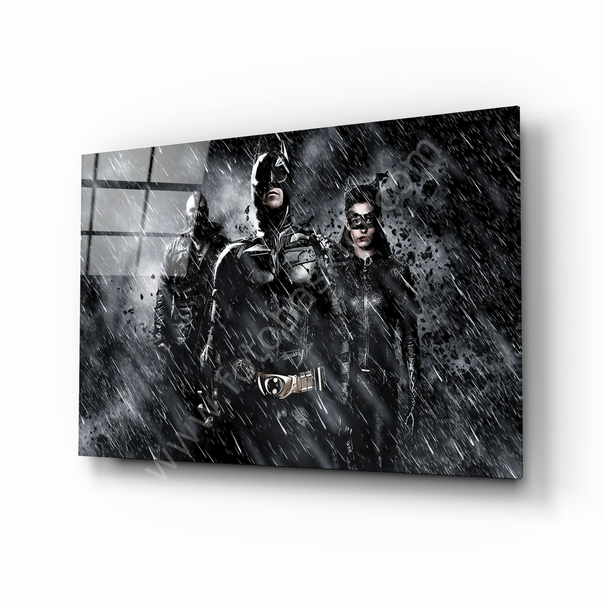 Batman, Catwomen Ve Bane Cam Tablo