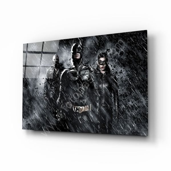 Batman, Catwomen Ve Bane Cam Tablo