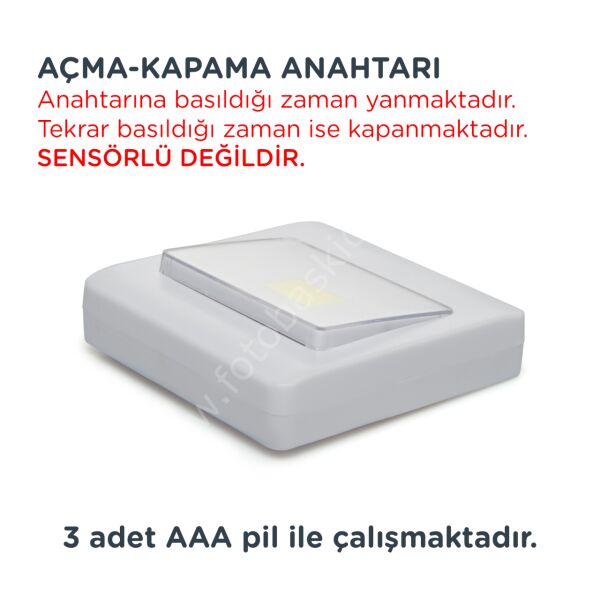 Her Yüzeye Monte Dolap Işığı Portatif Led Aydınlatma