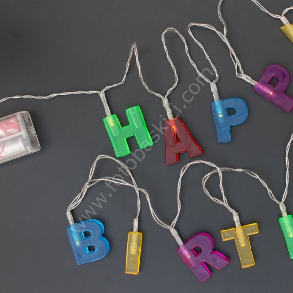 Doğum Gününe Özel Happy Birthday Pilli Led Işık