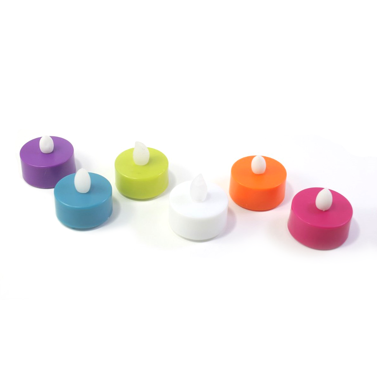 Tealight 6 Adet Renkli Dekoratif Led Mum (Pil Hediyeli)