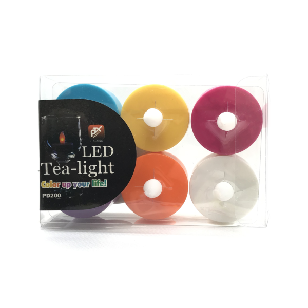 Tealight 6 Adet Renkli Dekoratif Led Mum (Pil Hediyeli)