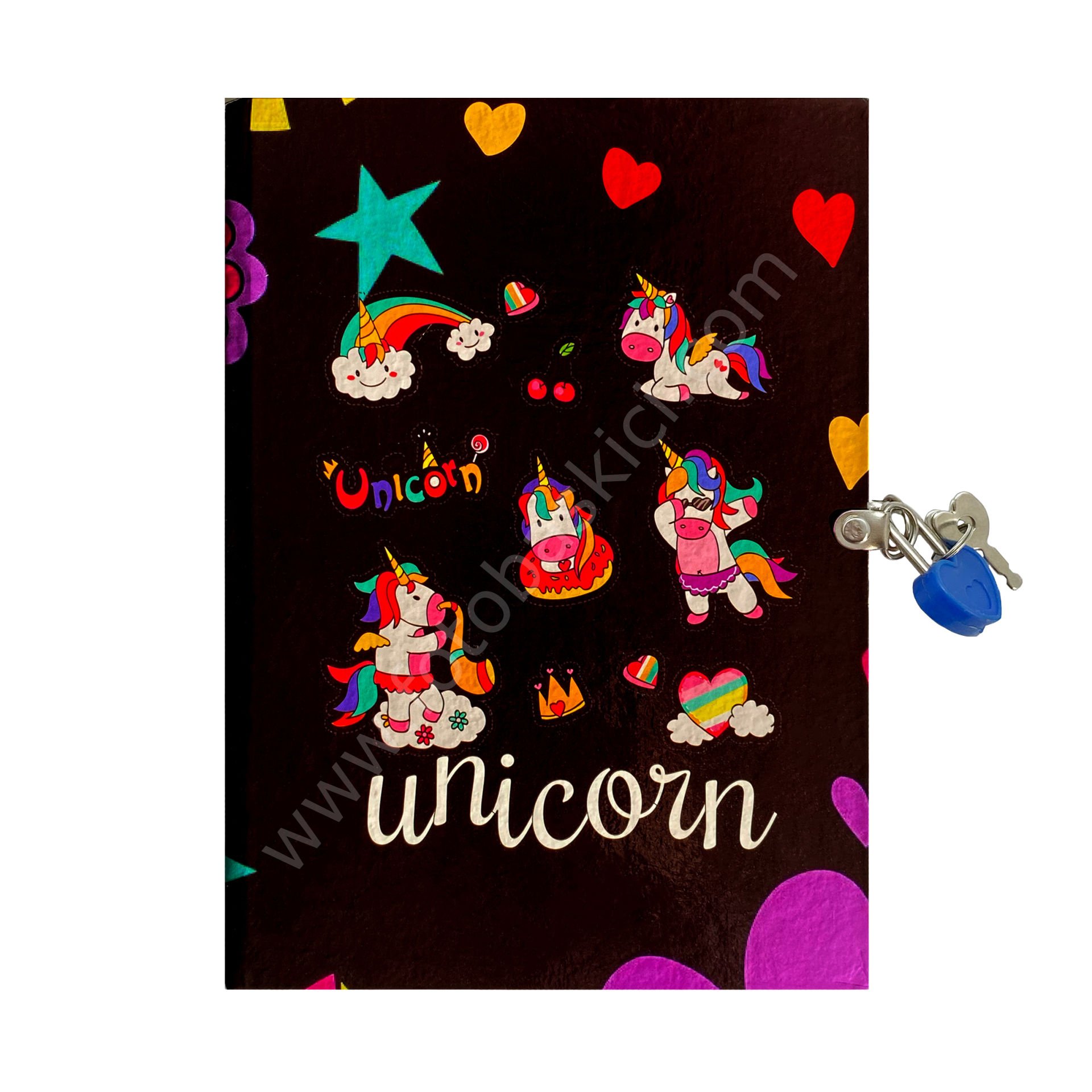 Unicorn Kilitli Kız Çocuk Günlük Anı Defteri