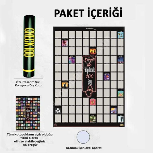 Sevgili ile Yapılacak 100 Aktivite Posteri - Kazı Kazan
