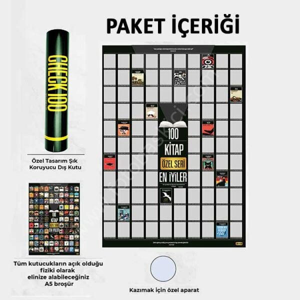 En İyi 100 Kitap Aktivite Posteri - Kazı Kazan