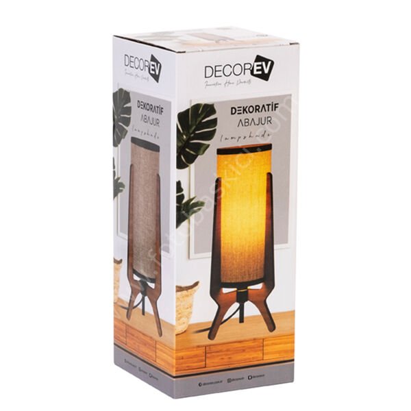 Decorev Dekoratif Ahşap Abajur 32 cm