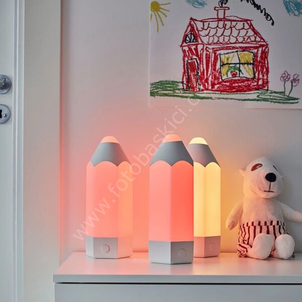 Çok Renkli Çocuk Masa Lambası Ledli 29 cm