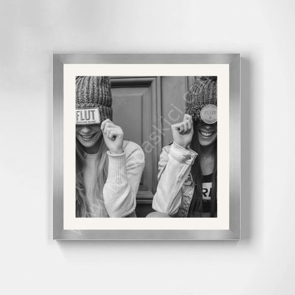 Sök Tak Kare Çerçeve Gümüş 3'lü 21x21 cm