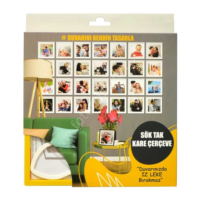 Sök Tak Kare Çerçeve Sarı Tekli 21x21 cm