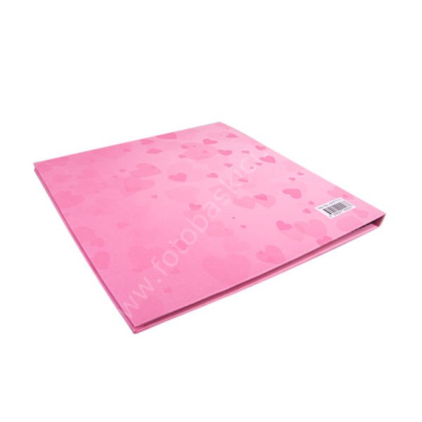 Pembe Kalpli PolaBook Siyah Anı Defteri 20x20 cm