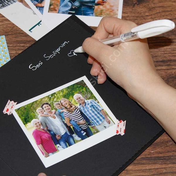 PolaBook Siyah Anı Defteri 20x20 cm