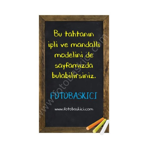 Dekoratif Kara Tahta Tebeşirli 45x75 cm