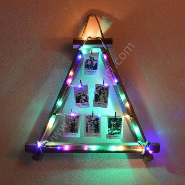 Led Işıklı Üçgen Fotoğraf Çerçevesi 50x50 cm