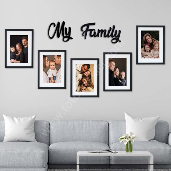 ''My Family'' Yapışkanlı Sök Tak Duvar Yazısı