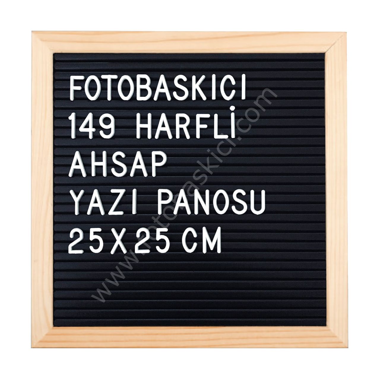 149 Harfli Ahşap Yazı Panosu 25x25 cm