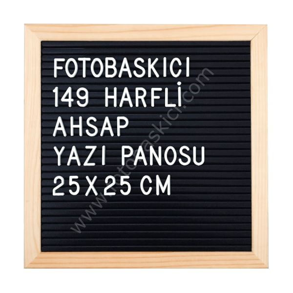 149 Harfli Ahşap Yazı Panosu 25x25 cm