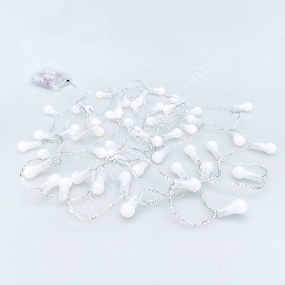 50 Mini Top Ampullü Pilli Led Işık (Günışığı Sarısı)
