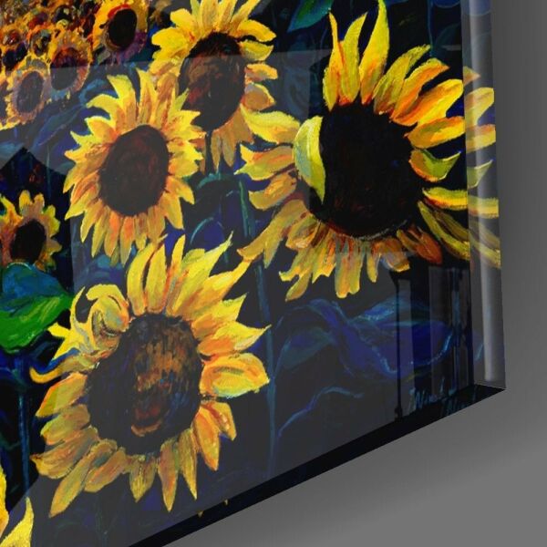 Günebakan Çiçeği Cam Tablo