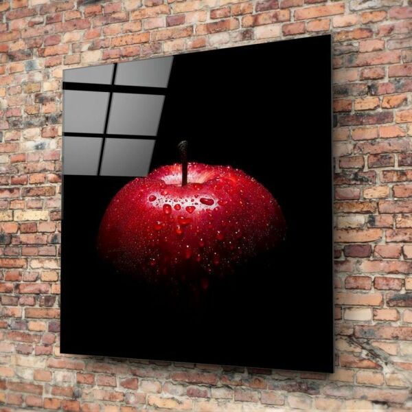 Kırmızı Elma Cam Tablo