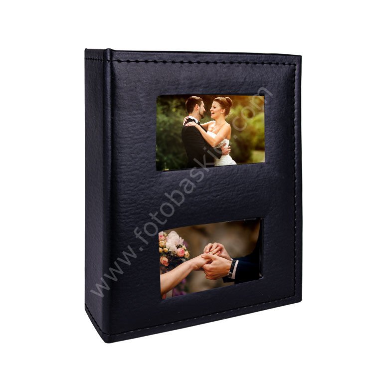 Deri Fotoğraf Albümü Siyah 100’lük 13x18