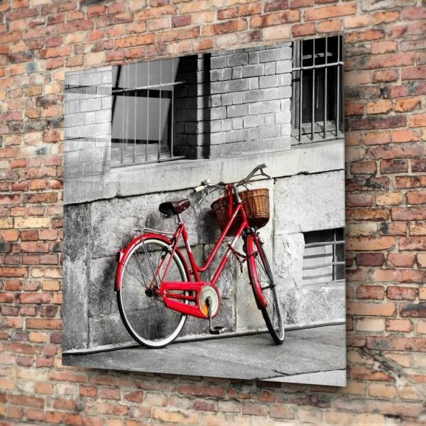 Kırmızı Bisiklet Cam Tablo