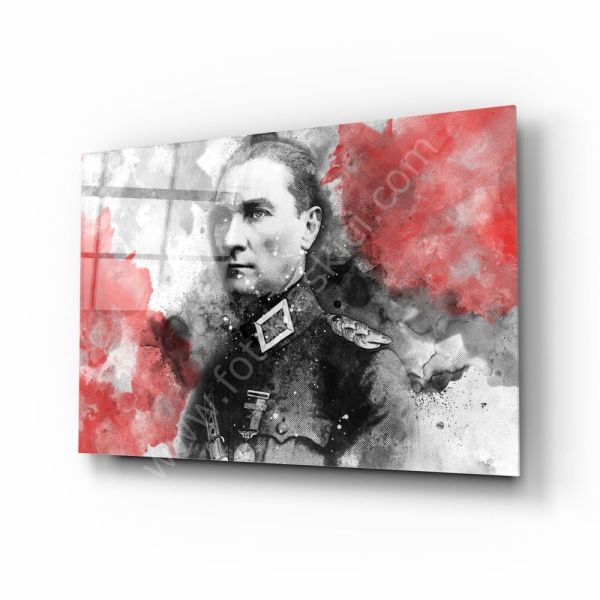Baş Kumandan Atatürk Cam Tablo