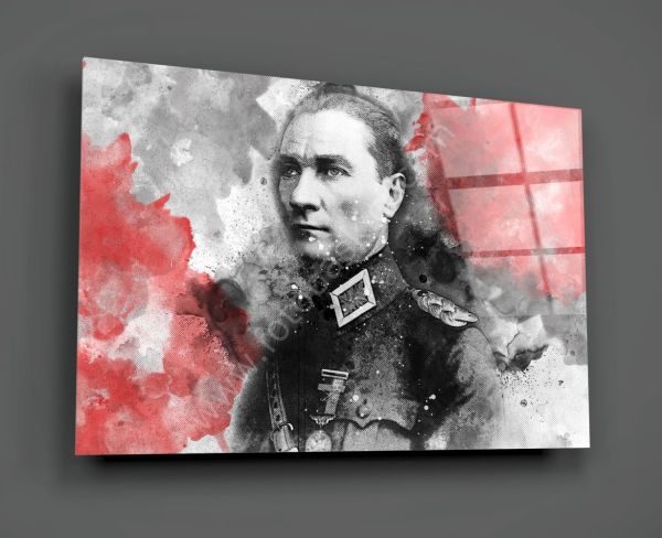 Baş Kumandan Atatürk Cam Tablo
