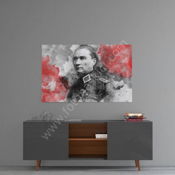 Baş Kumandan Atatürk Cam Tablo