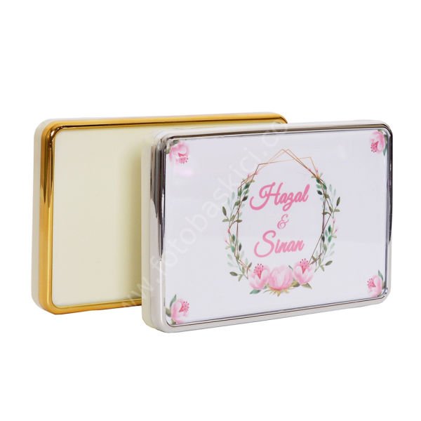 Makyaj Aynalı Cep Albümü Altın 8x13 cm