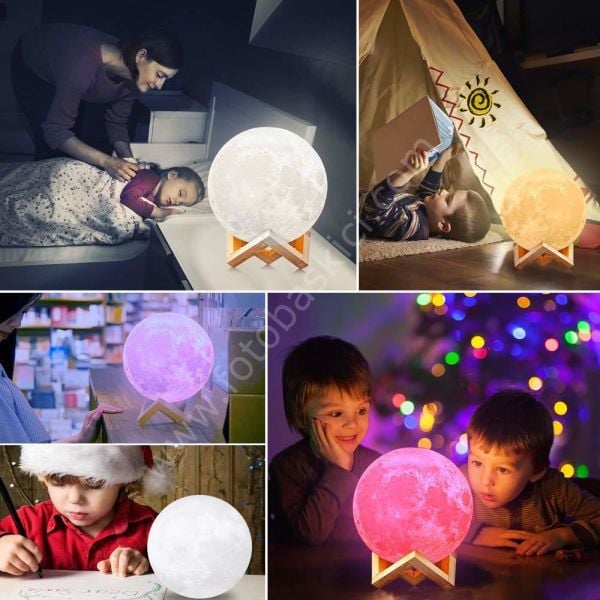 3D Dekoratif Ay Lambası (Uzaktan Kumandalı) 16 Renk