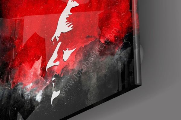 Atatürk Silüeti ve Türk Bayrağı Cam Tablo
