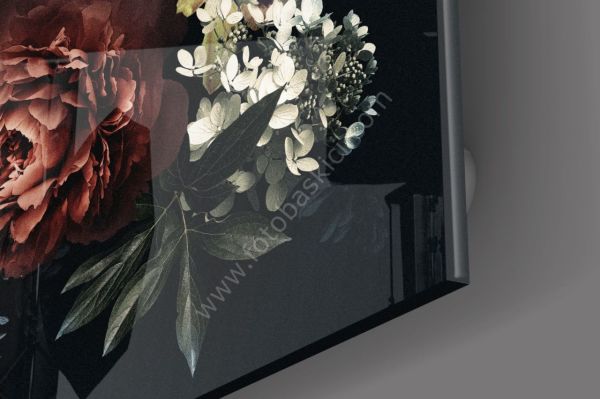 Floral Desen Cam Tablo