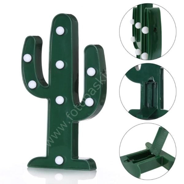 3D Kaktüs Dekoratif Led Aydınlatma 25 cm
