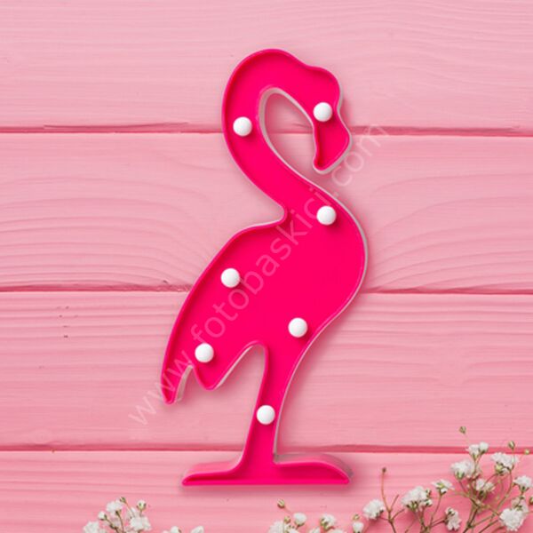 3D Flamingo Dekoratif Led Aydınlatma 30 cm