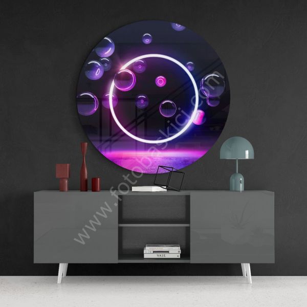 Neon Daire Cam Tablo