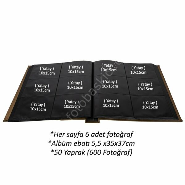 Deri Fotoğraf Albümü Açık Krem 600'lük 10x15