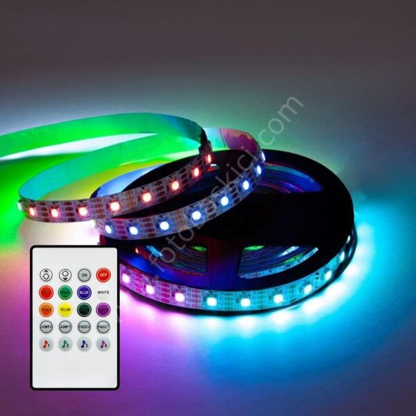 Müziğe Duyarlı RGB Kumandalı USB Şerit Led 300 cm