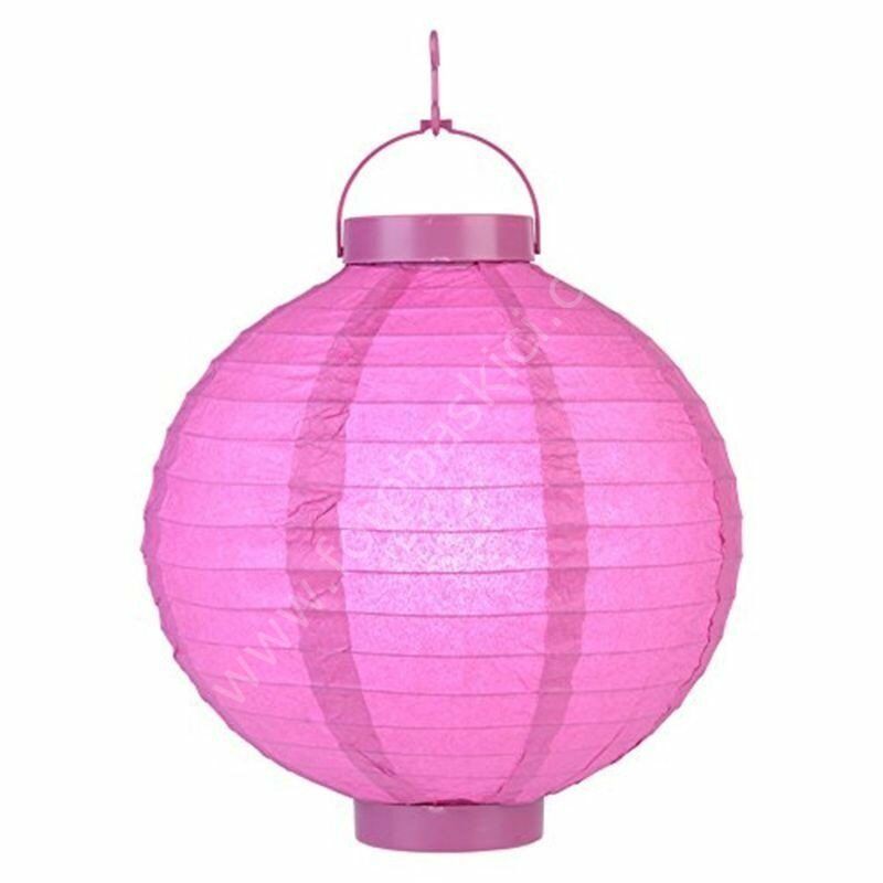 Led Işıklı 25 cm Kağıt Japon Feneri (Şeker Pembesi)
