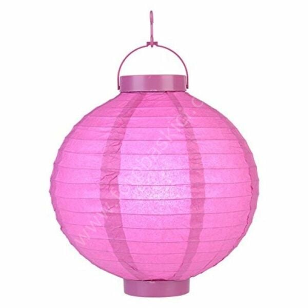 Led Işıklı 25 cm Kağıt Japon Feneri (Şeker Pembesi)