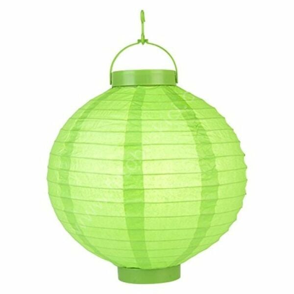 Led Işıklı 25 cm Kağıt Japon Feneri (Yeşil)