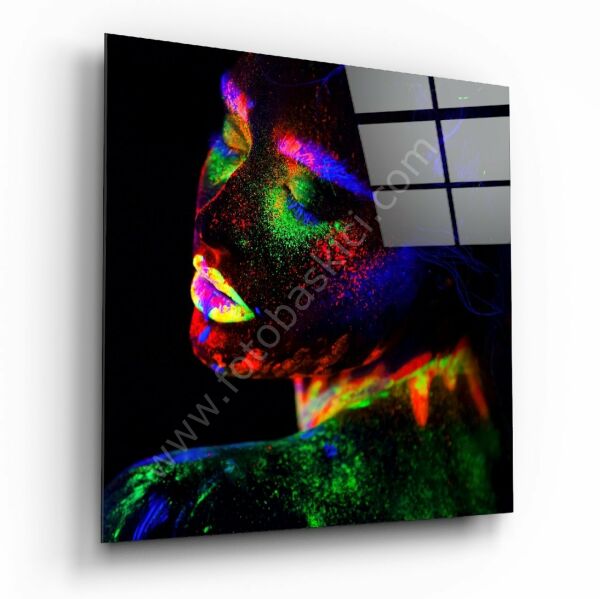 Neon Renkli Makyaj Cam Tablo